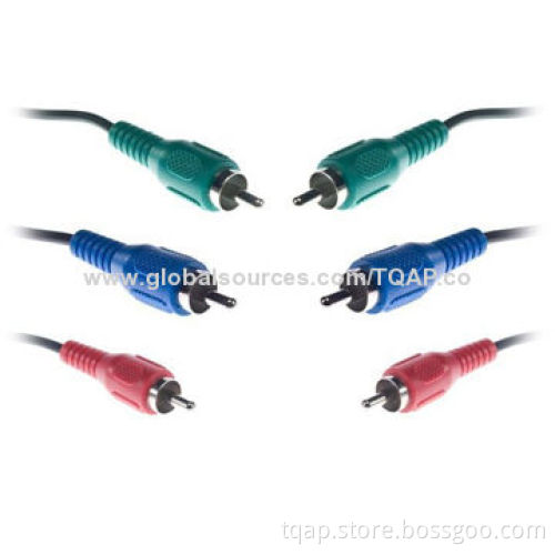 Component connection cable, YUV/RGB two side with 3 x chinch male, 3 x video red, green and blue